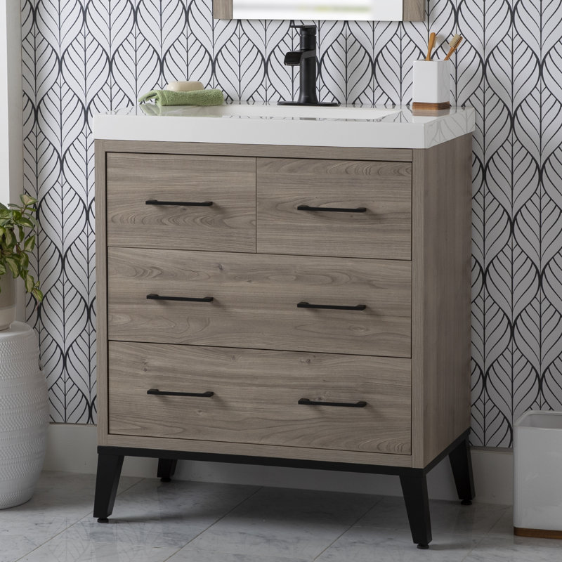 Foundstone™ Nyle 31.06'' Freestanding Single Bathroom Vanity with